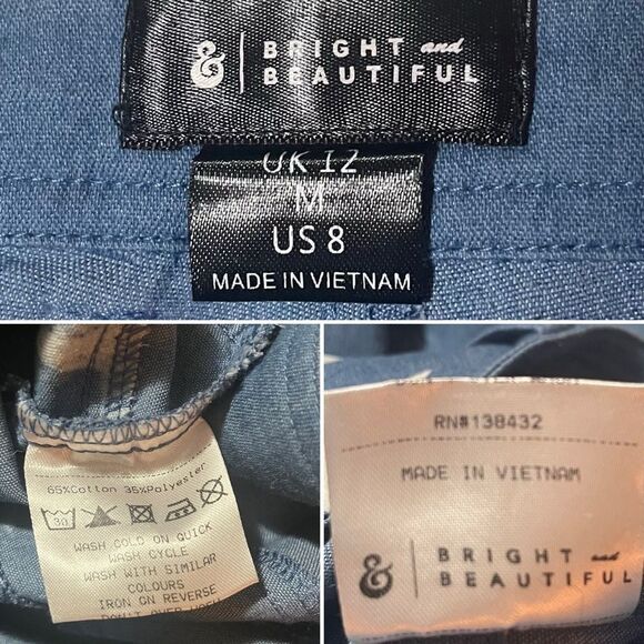 Modcloth All Stars No Stripes HighRise Denim Shorts Blue Star Print Size 8 - Picture 7 of 8